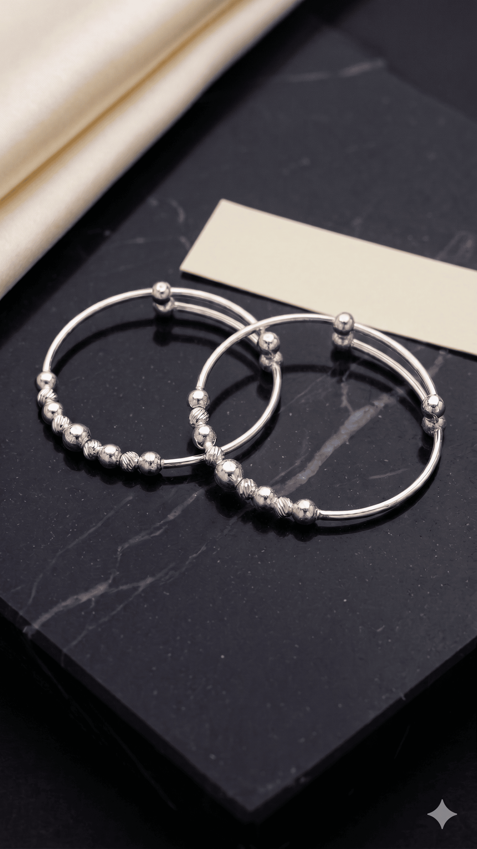 Sparkling Strawberry Silver Baby Bangles – Adjustable Enamel Kangan