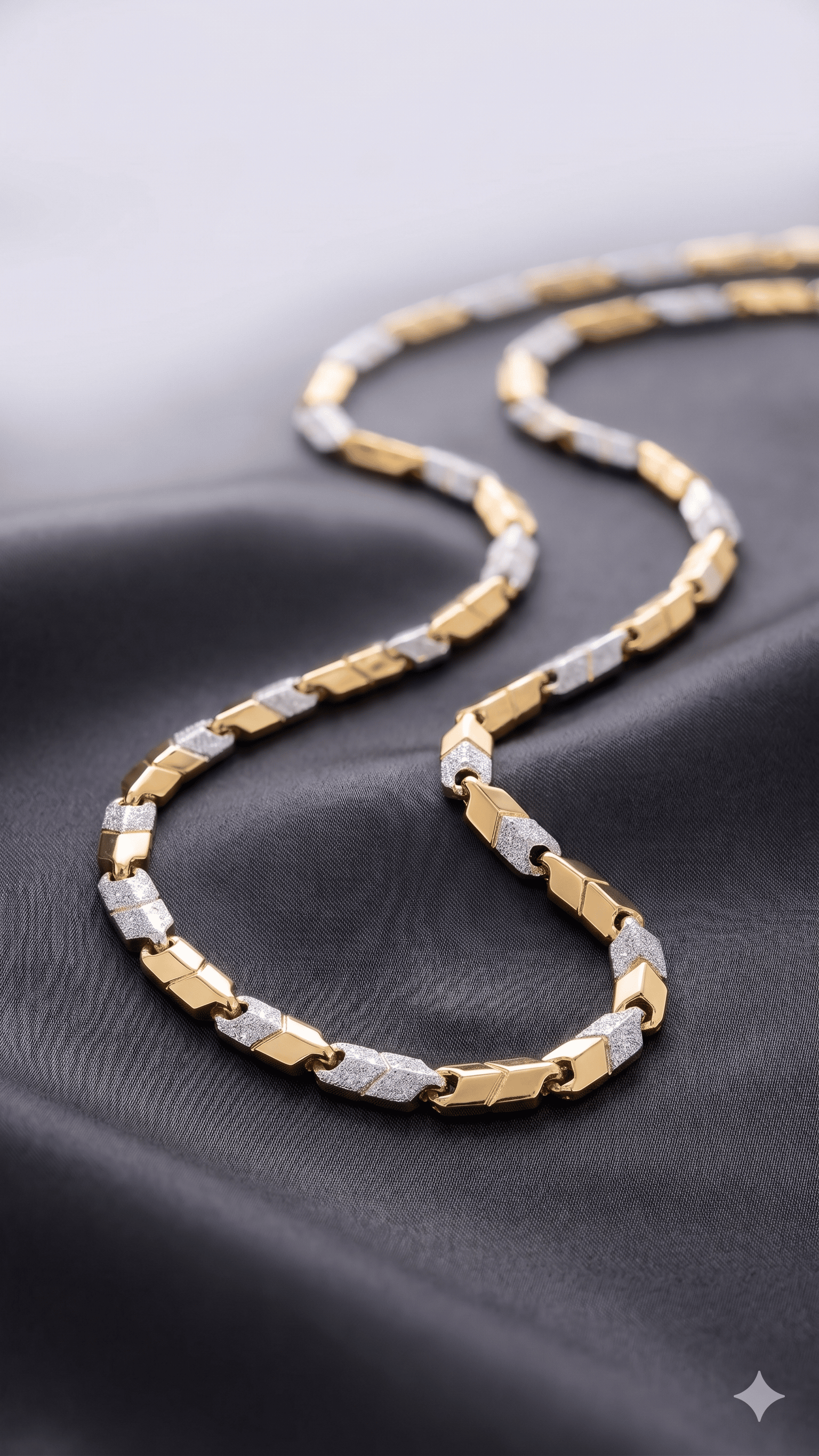 Two-Tone Geometric Link Chain
