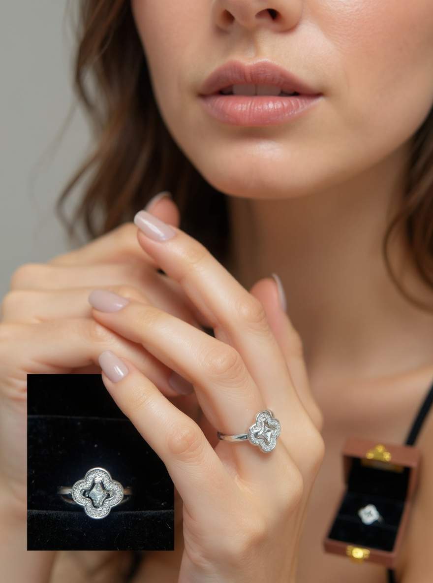 Silver Round Zarkan Stone Solitaire Ring