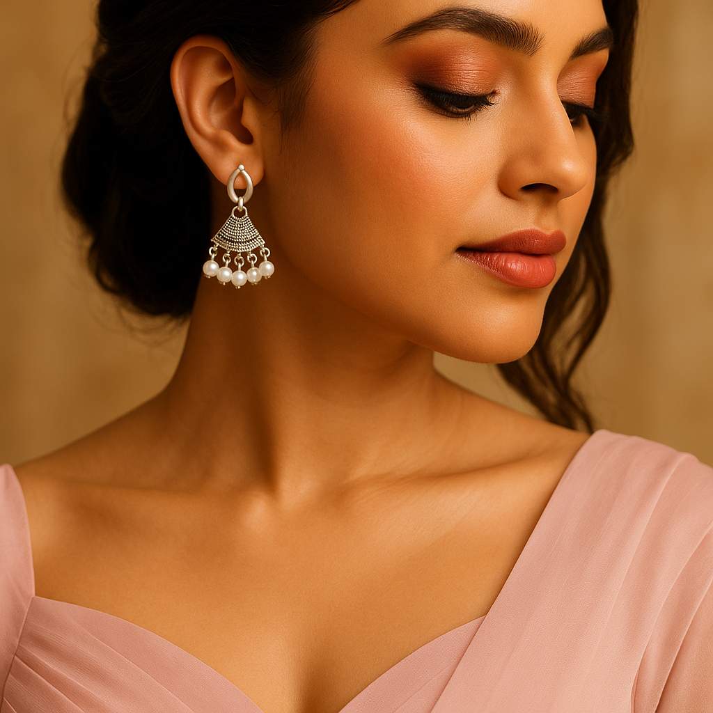 Silver Elegant Pearl Earrings