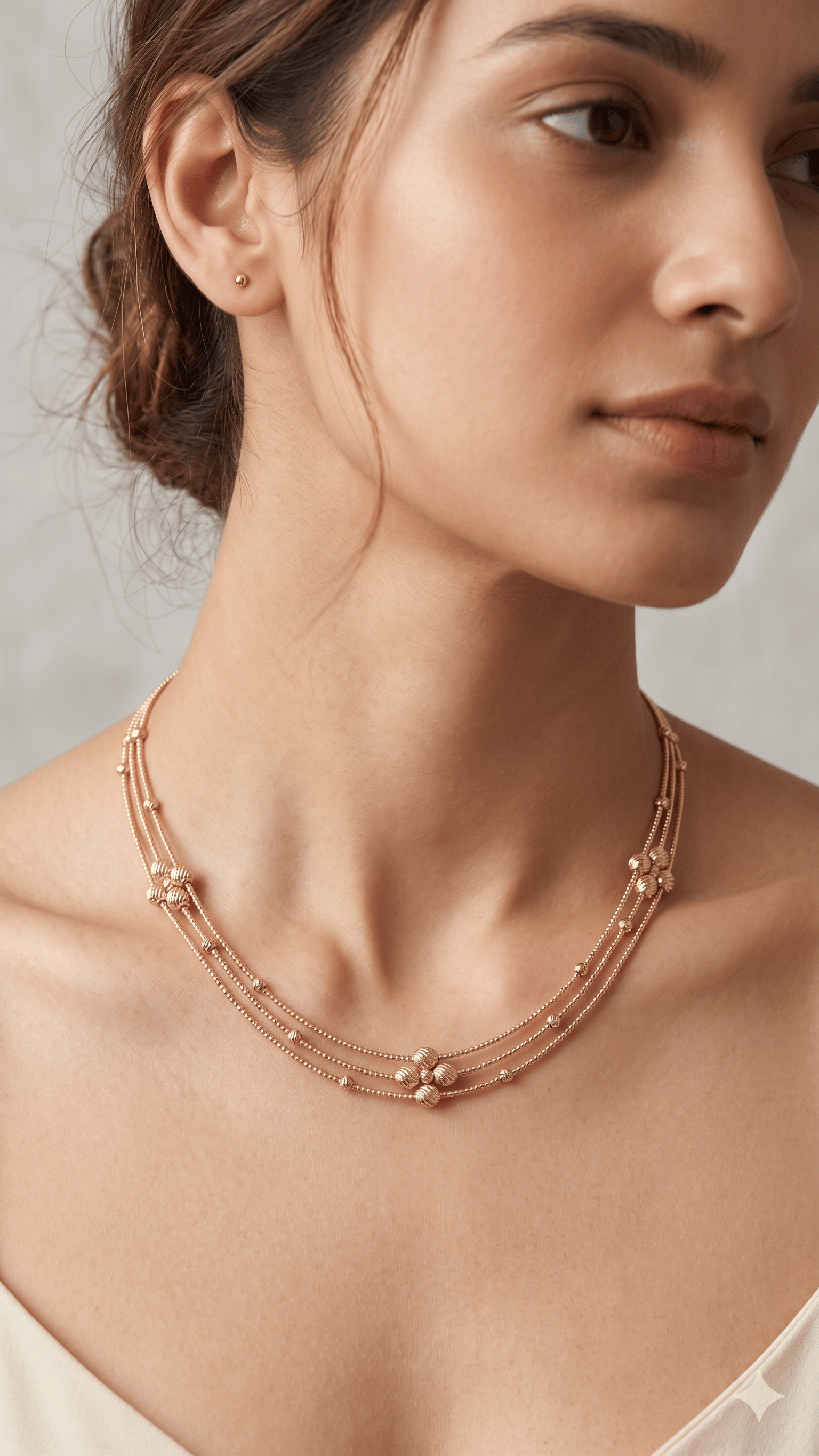 Three-Tiered Rose Gold Filigree Necklace - Image 3