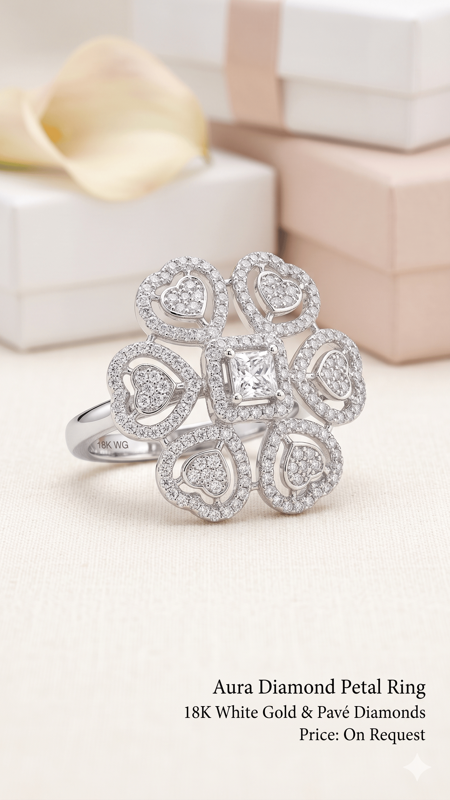 Exquisite Heart-Shaped Kundan & Stone Cocktail Ring - Image 2