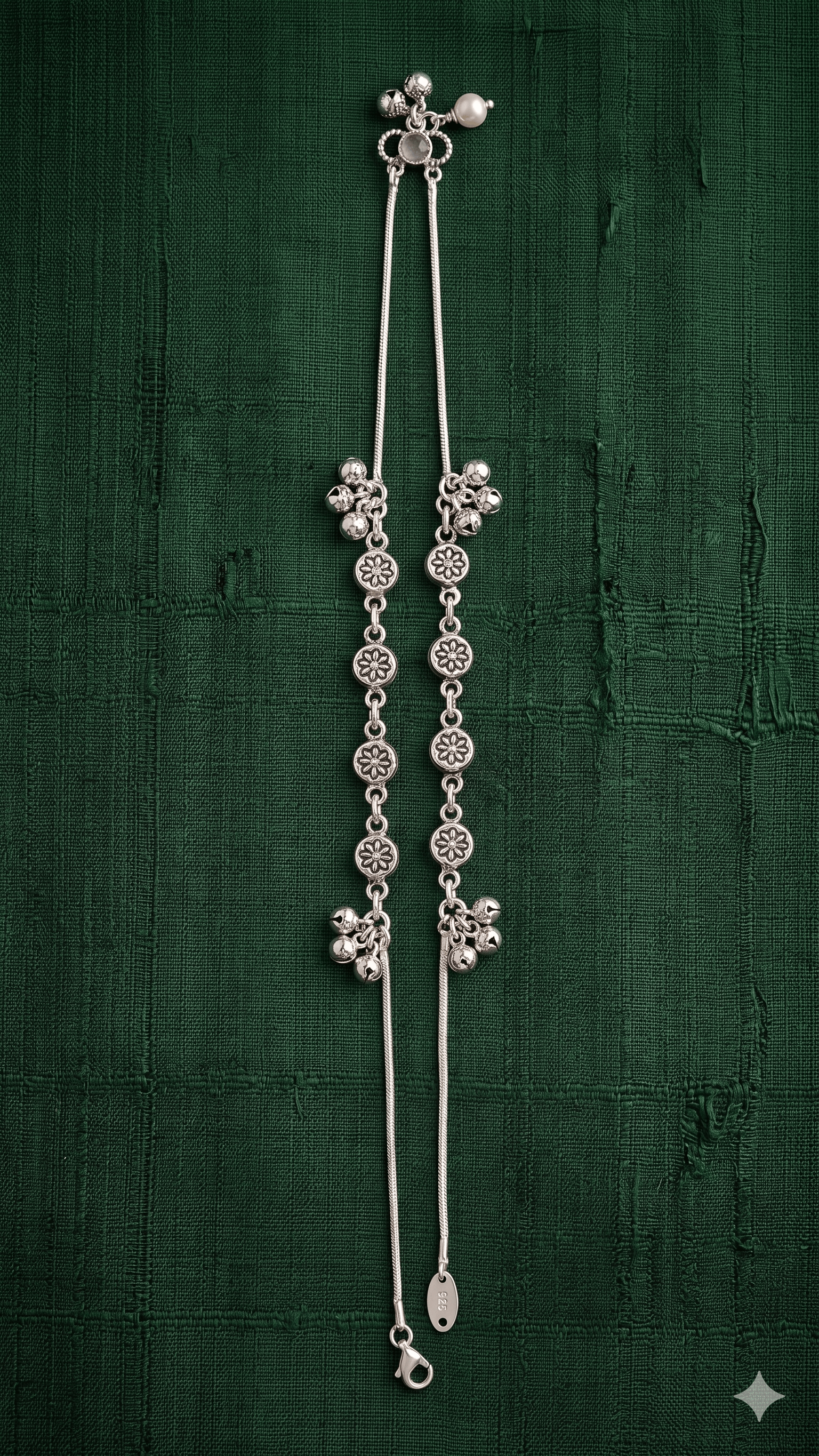 Ethereal Blooms Silver Payal - Image 3