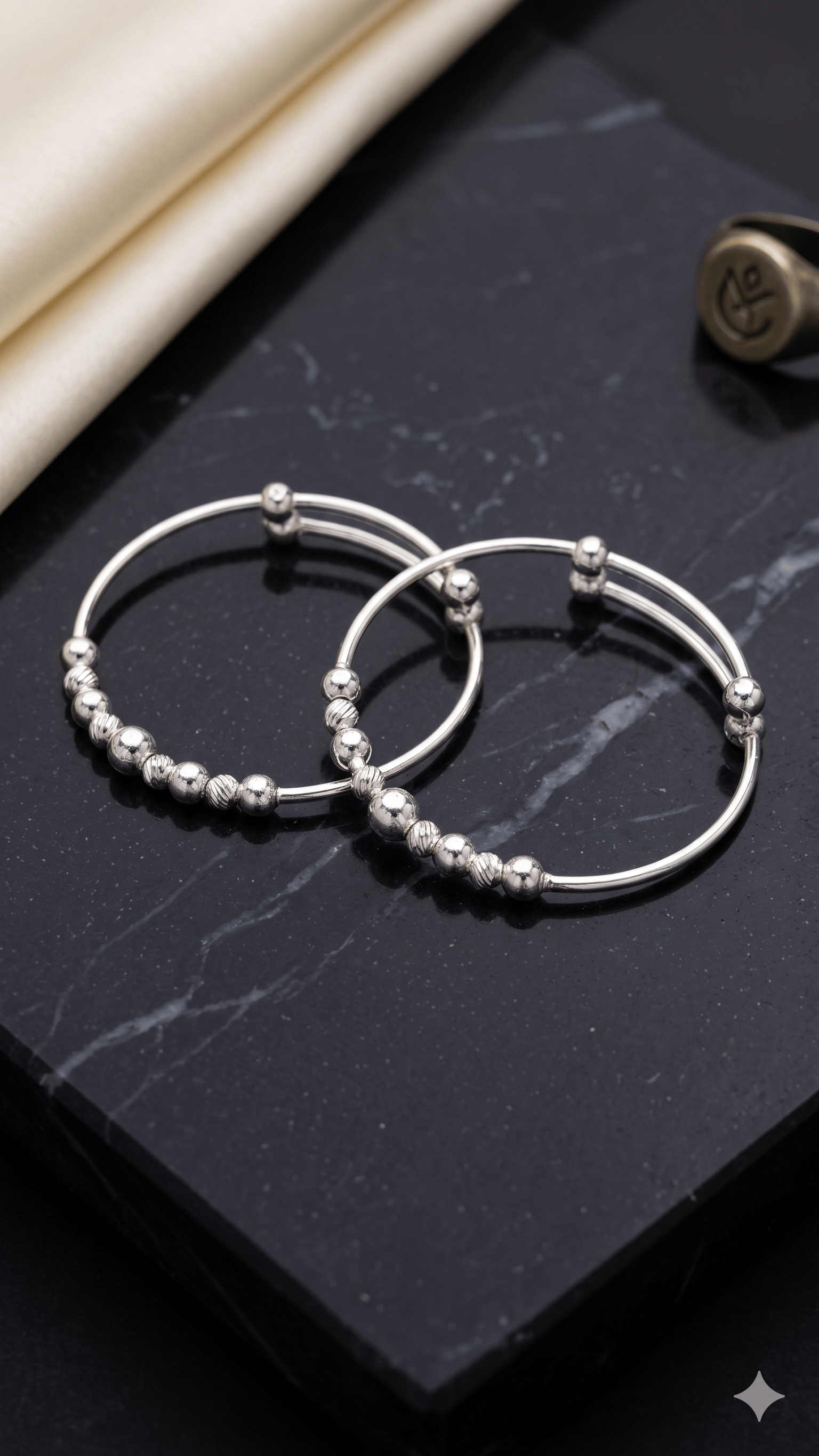 Sparkling Strawberry Silver Baby Bangles – Adjustable Enamel Kangan - Image 3