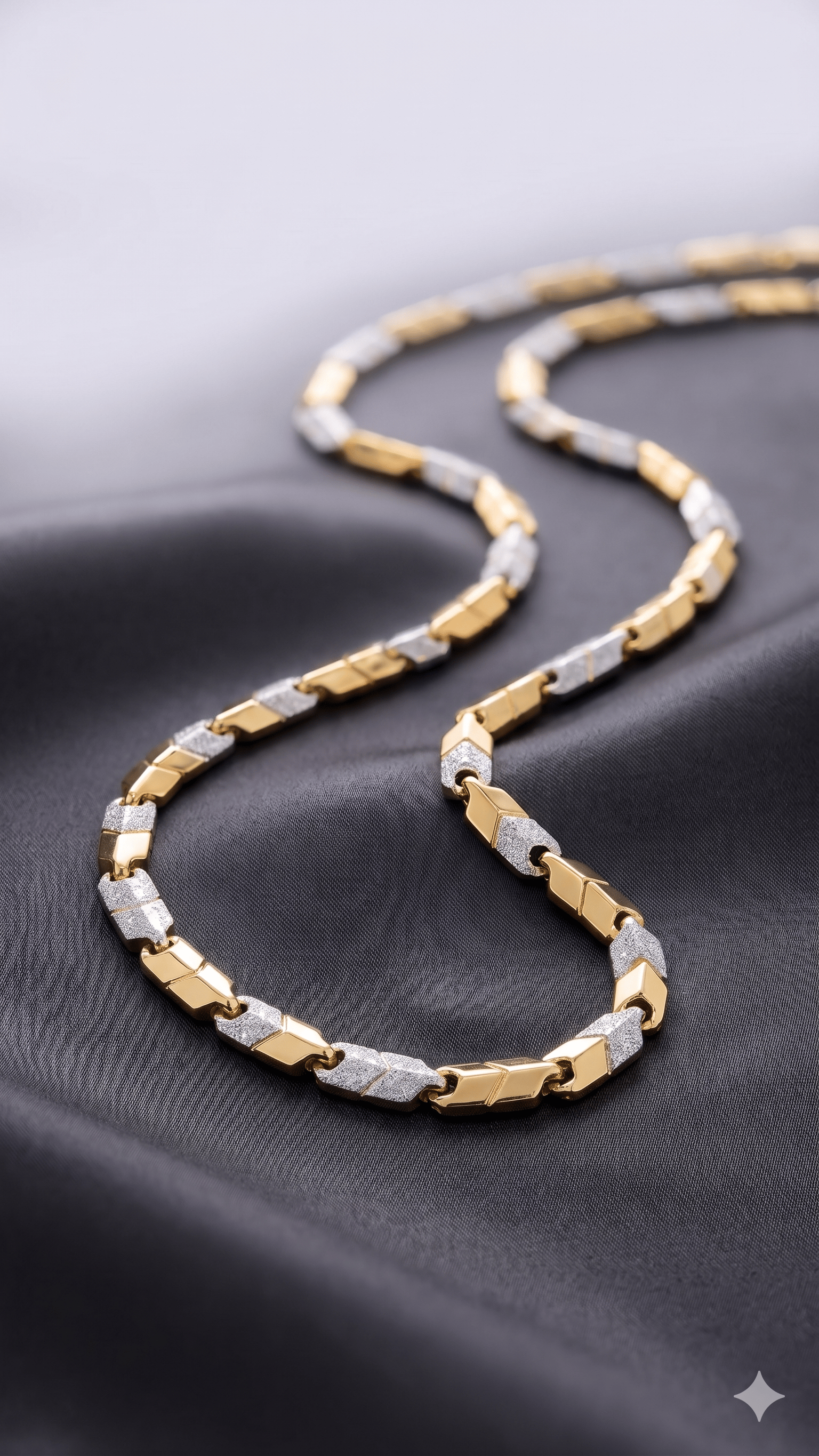 Two-Tone Geometric Link Chain - Image 2