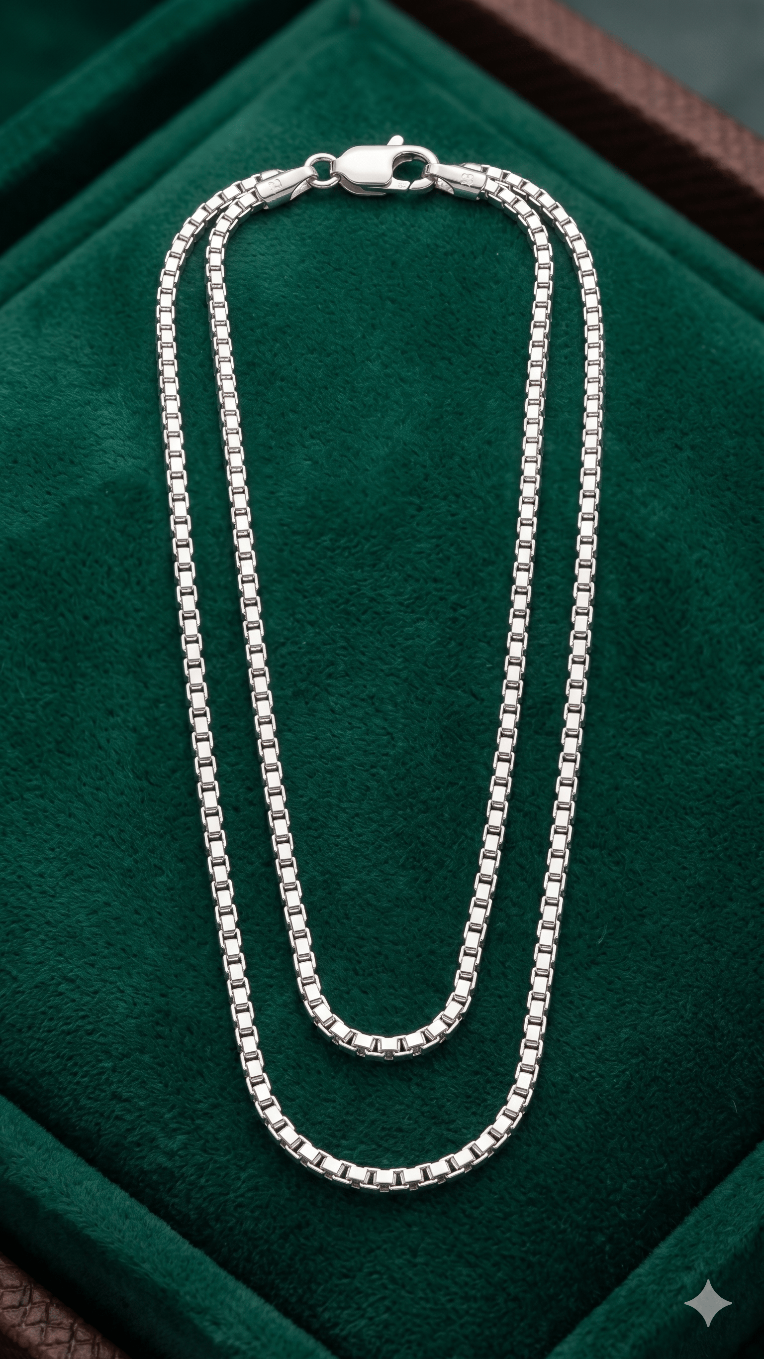 Sterling Silver Venetian Box Chain Necklace - Image 2
