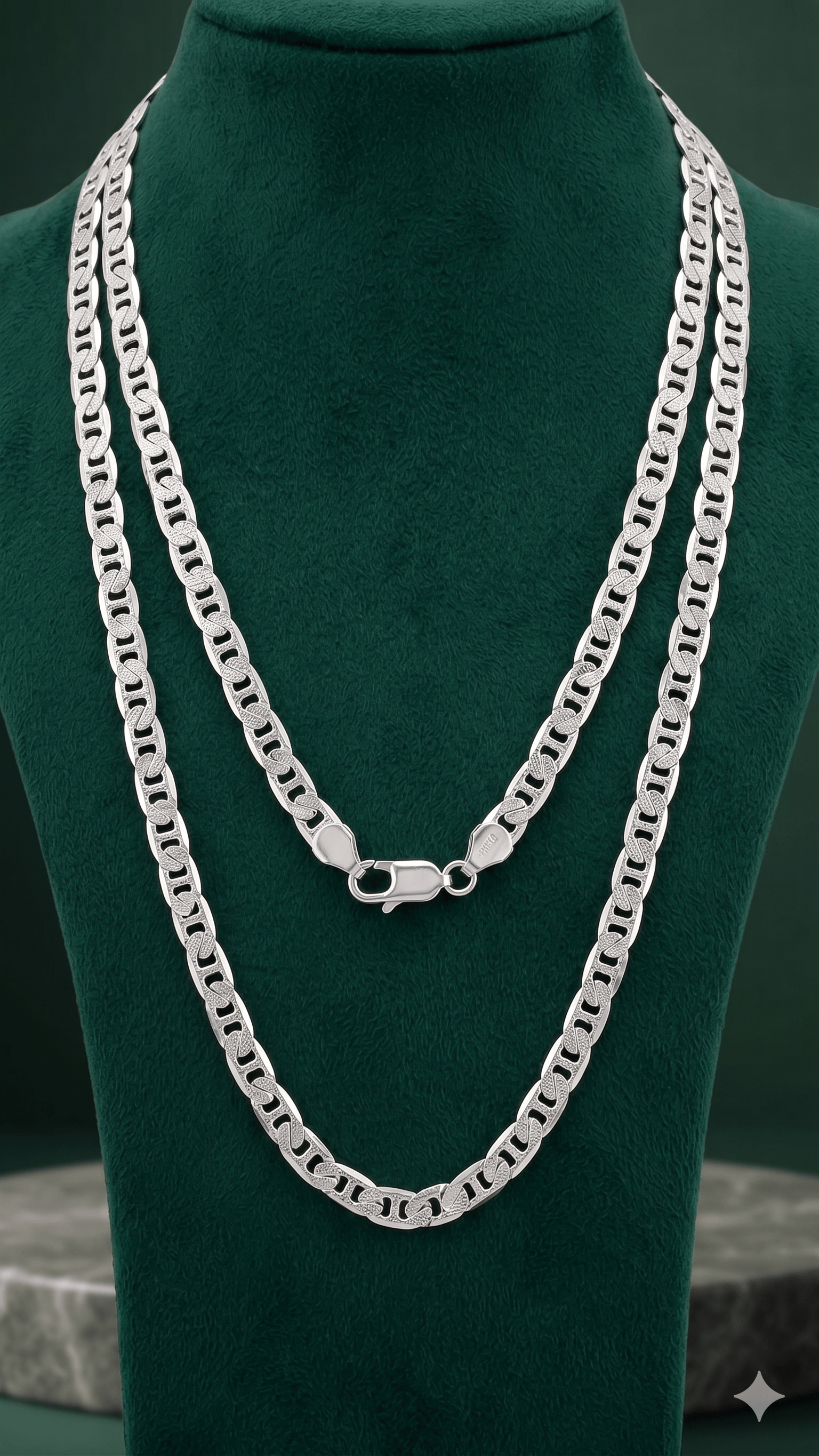 Elegant Silver Mariner Link Chain - Image 2