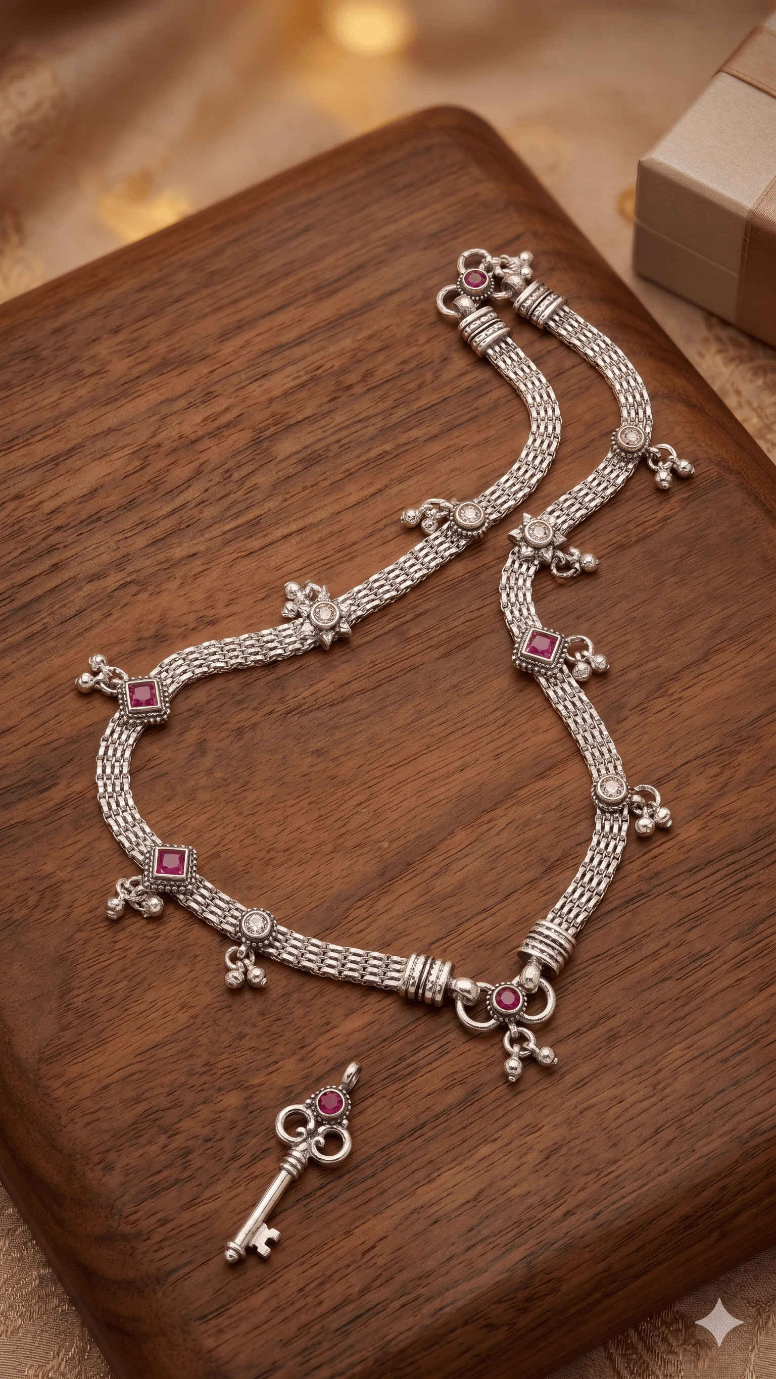 Intricate Silver Ghungroo Payal - Image 2