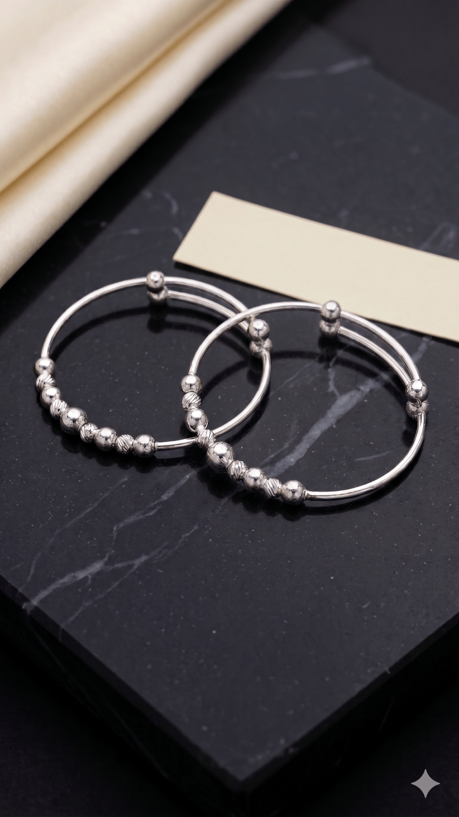 Sparkling Strawberry Silver Baby Bangles – Adjustable Enamel Kangan