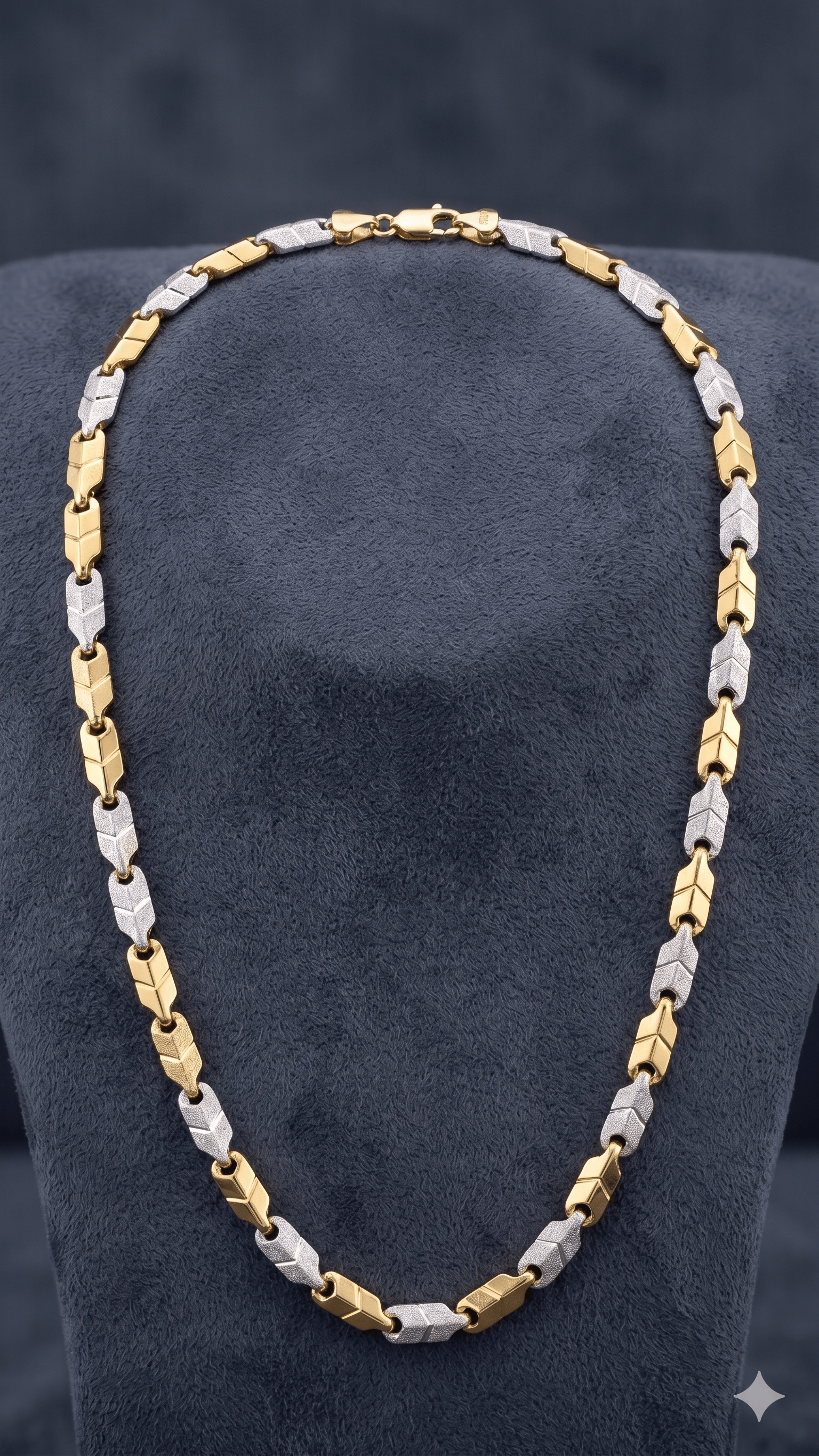 Two-Tone Geometric Link Chain - Image 3