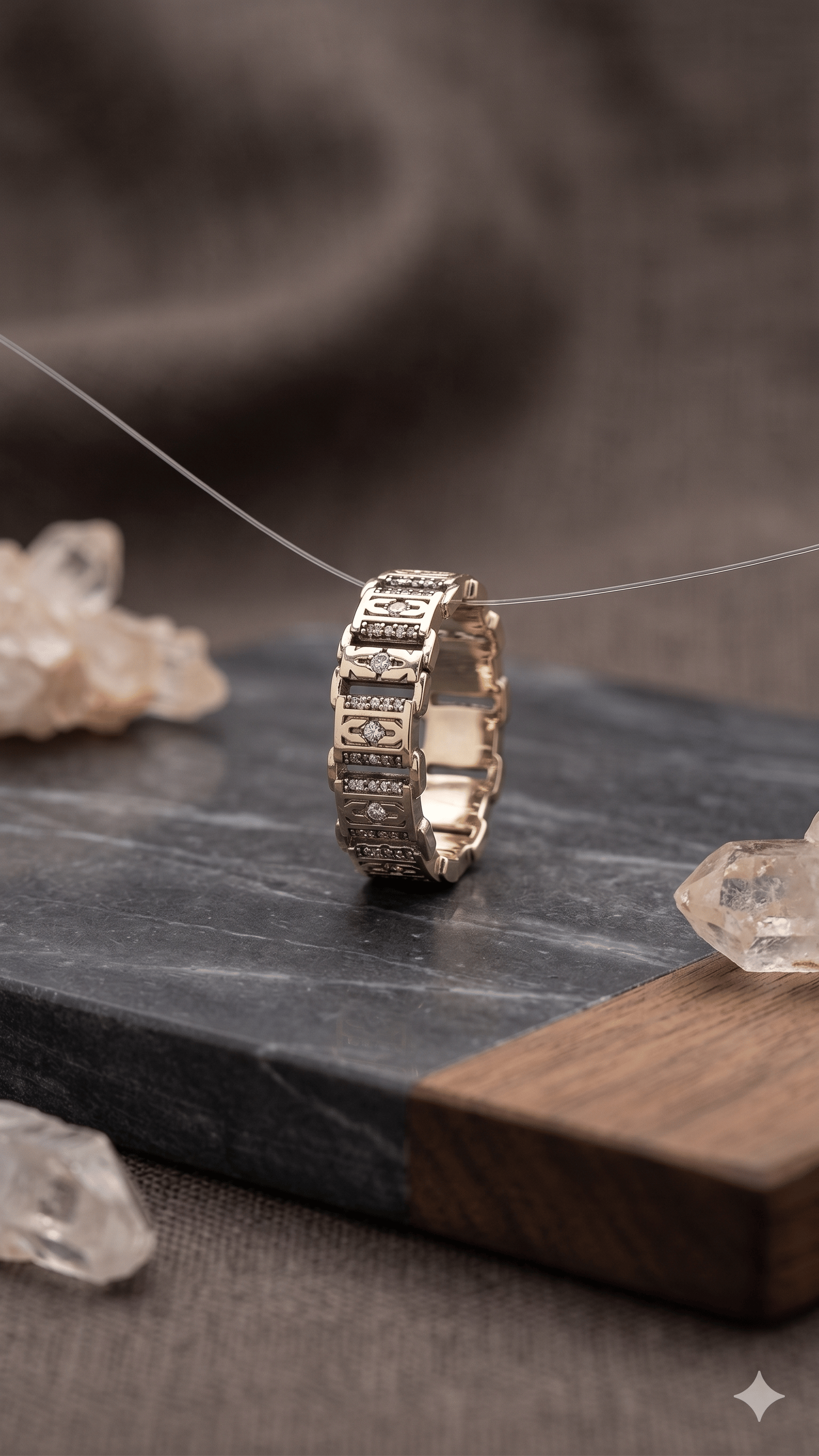 Two-Tone Industrial Link Statement Ring