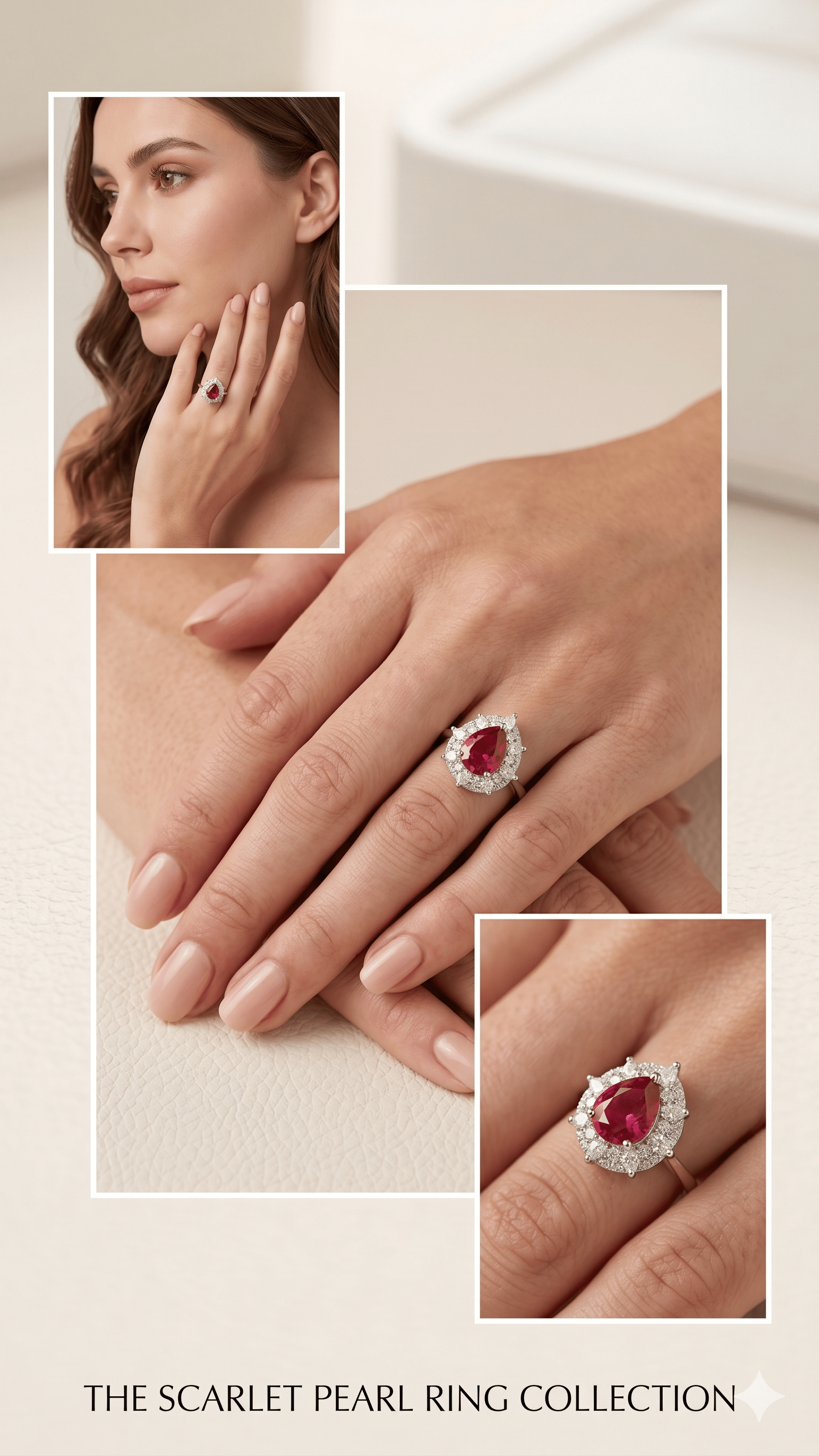 Radiant Ruby & Diamond Halo Ring