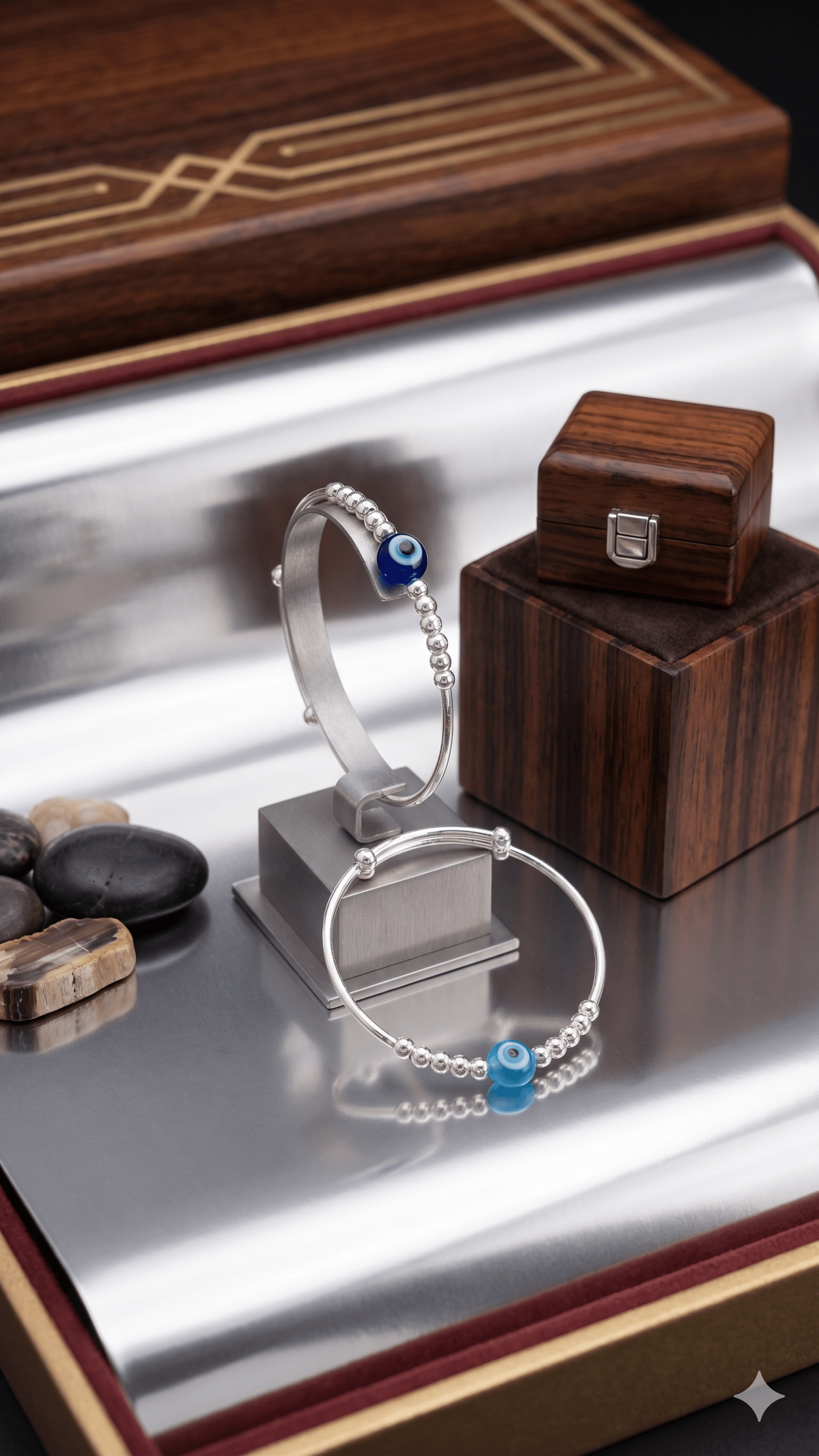 Ilver Evil Eye Adjustable Baby Bangles