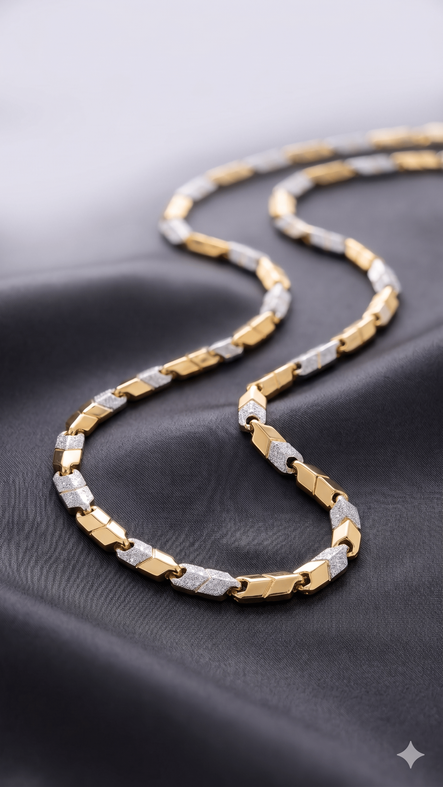 Two-Tone Geometric Link Chain