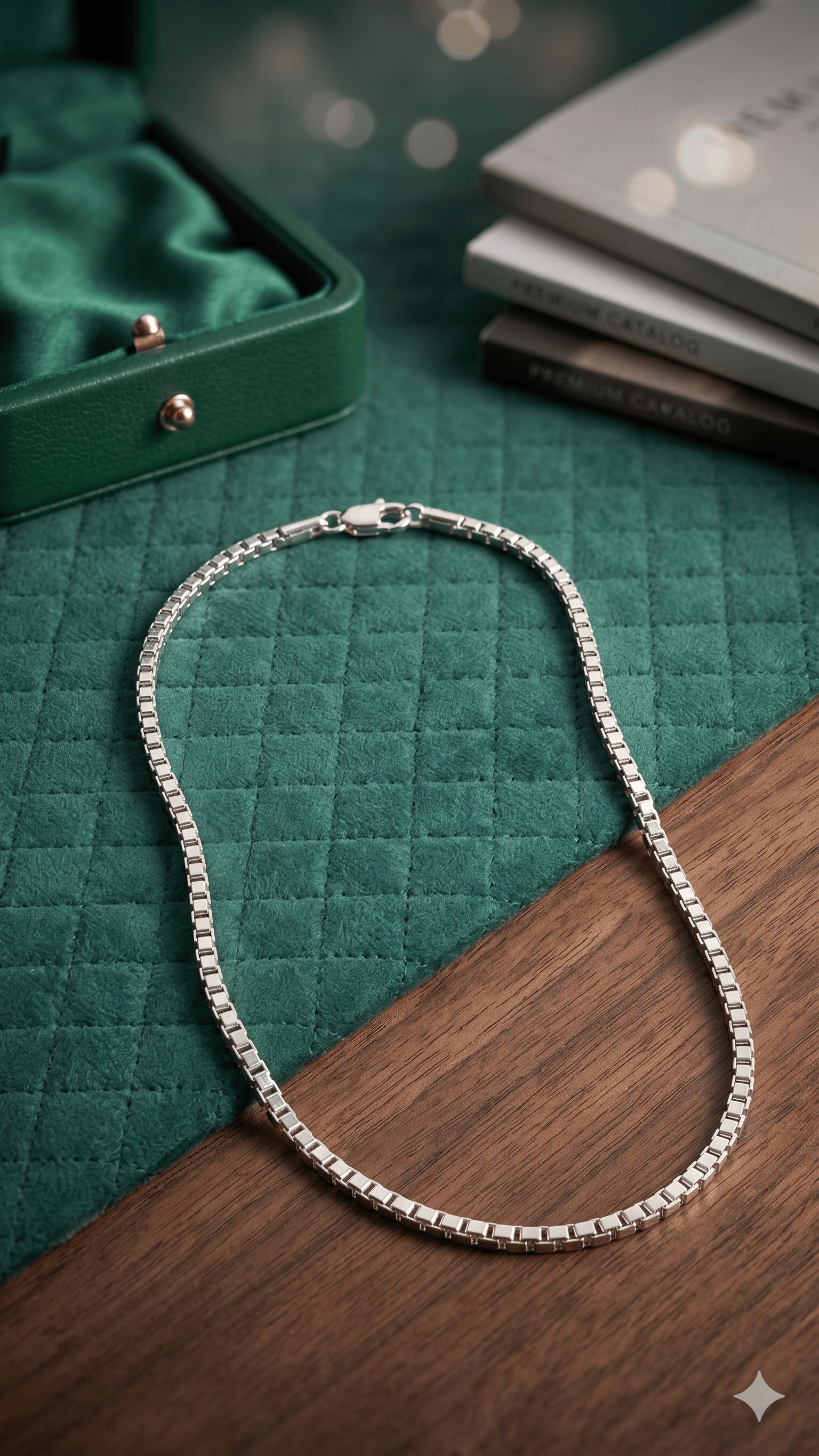Sterling Silver Venetian Box Chain Necklace
