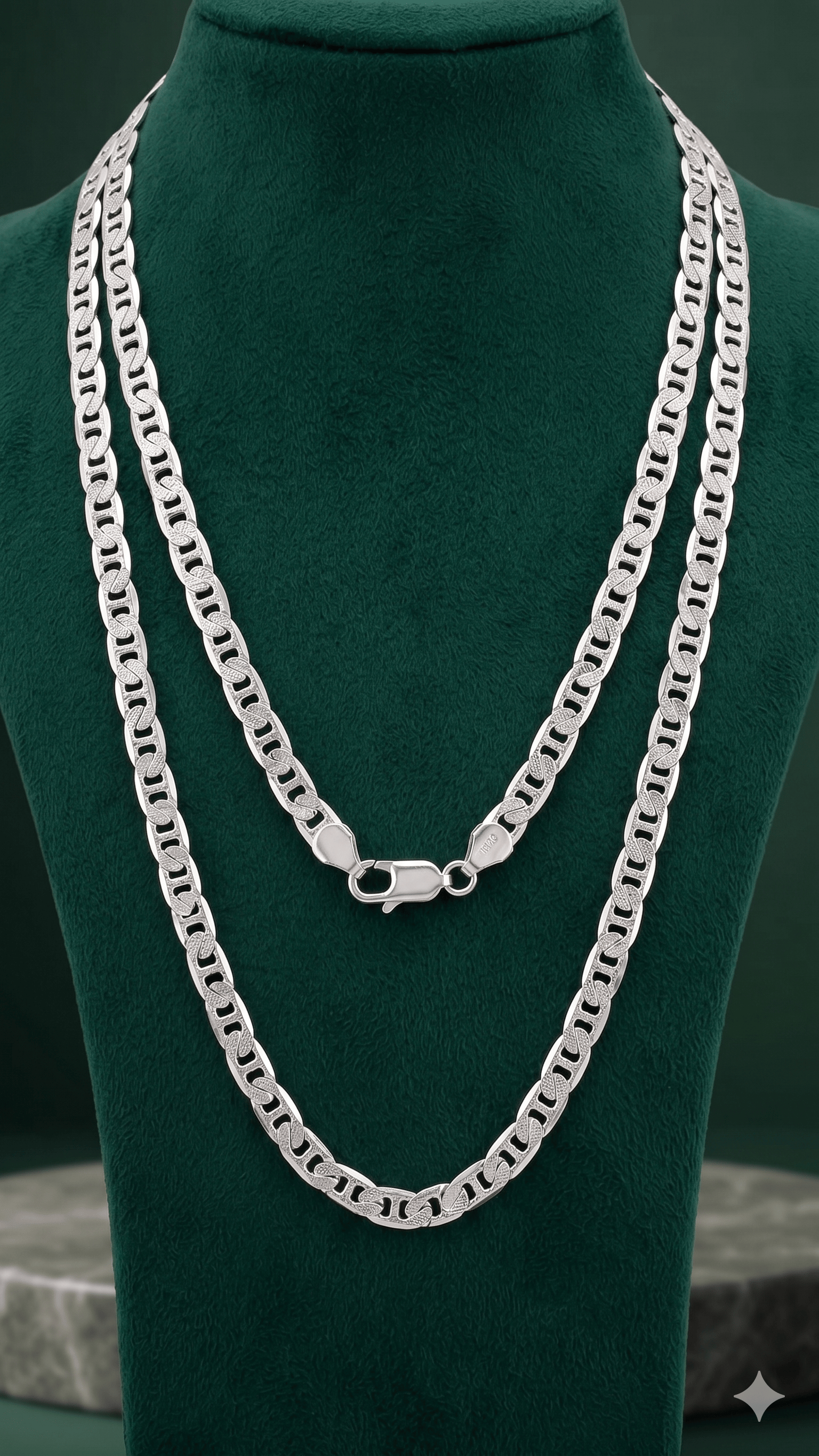 Elegant Silver Mariner Link Chain
