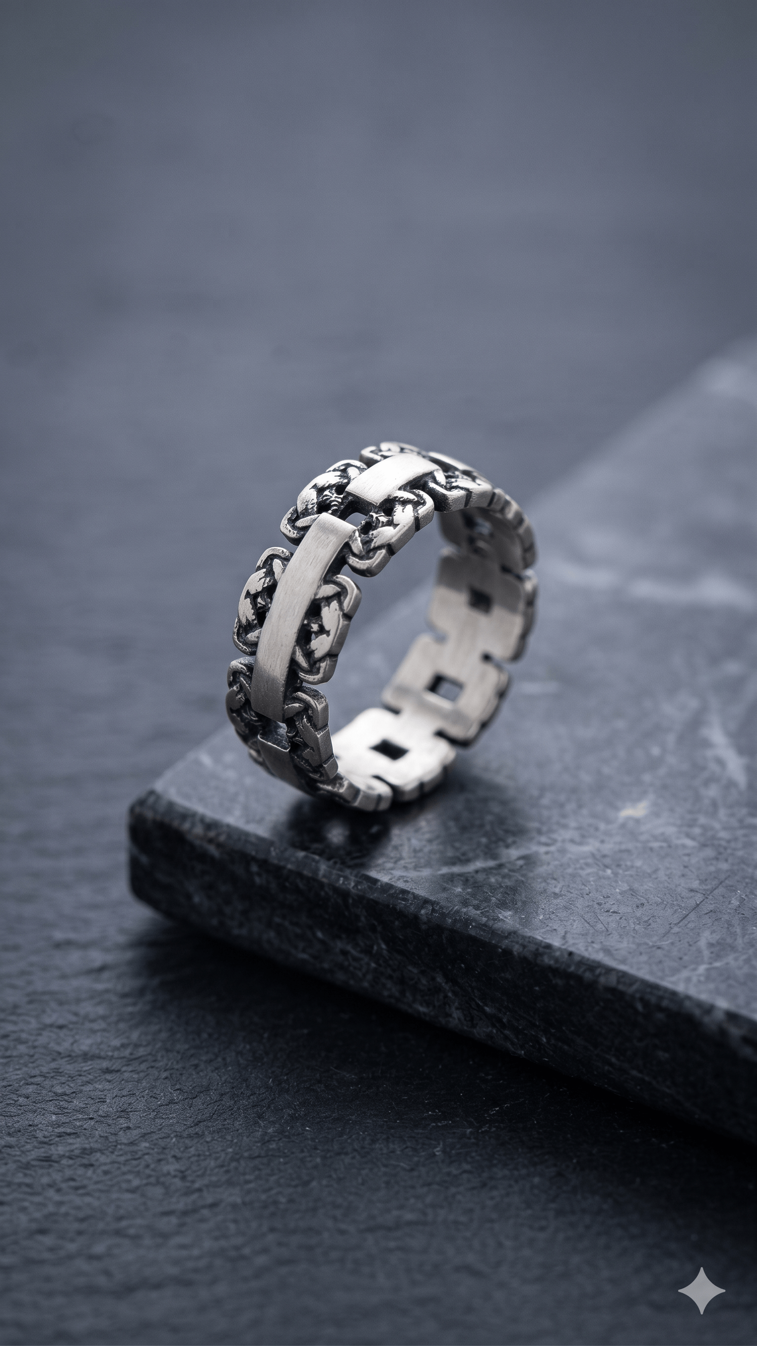 Artisan Sculpted Sterling Silver Band