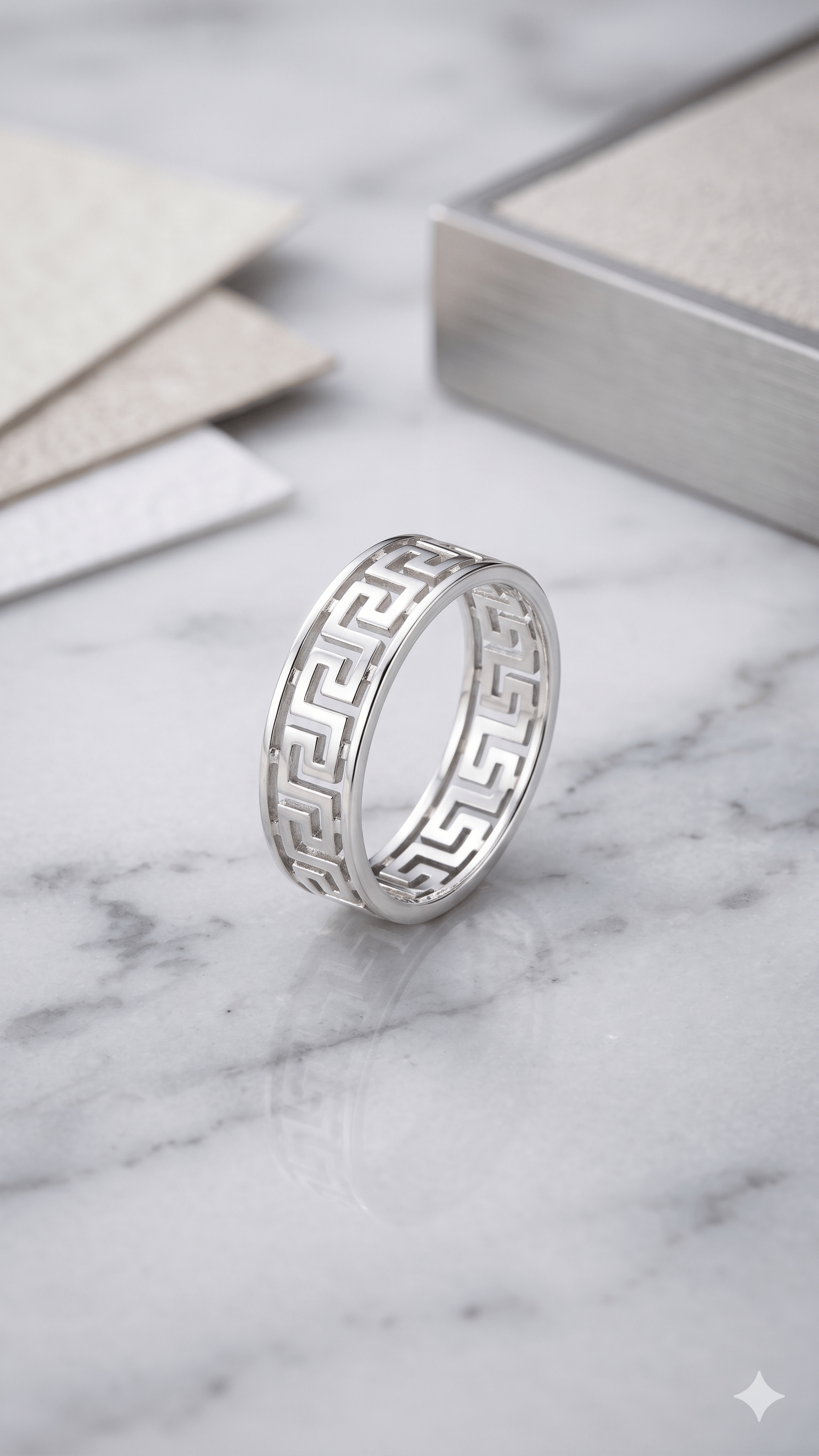 Sterling Silver Greek Key Eternity Ring