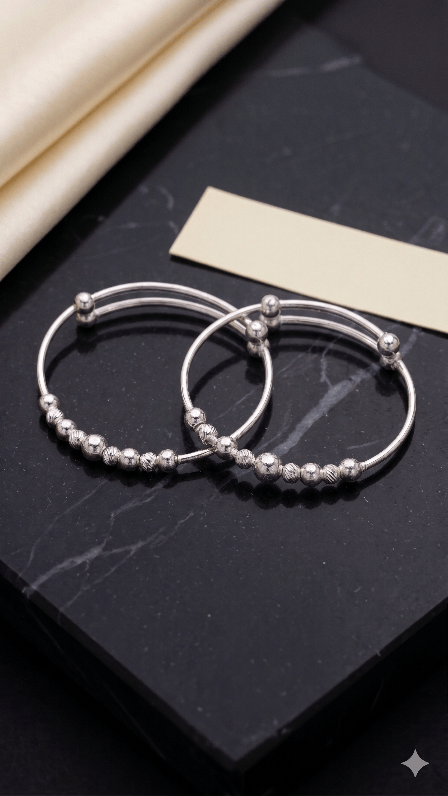 Sparkling Strawberry Silver Baby Bangles – Adjustable Enamel Kangan - Image 2