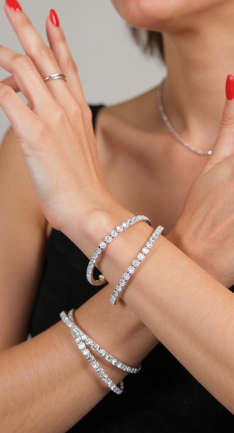 Silver American Diamond Bracelet
