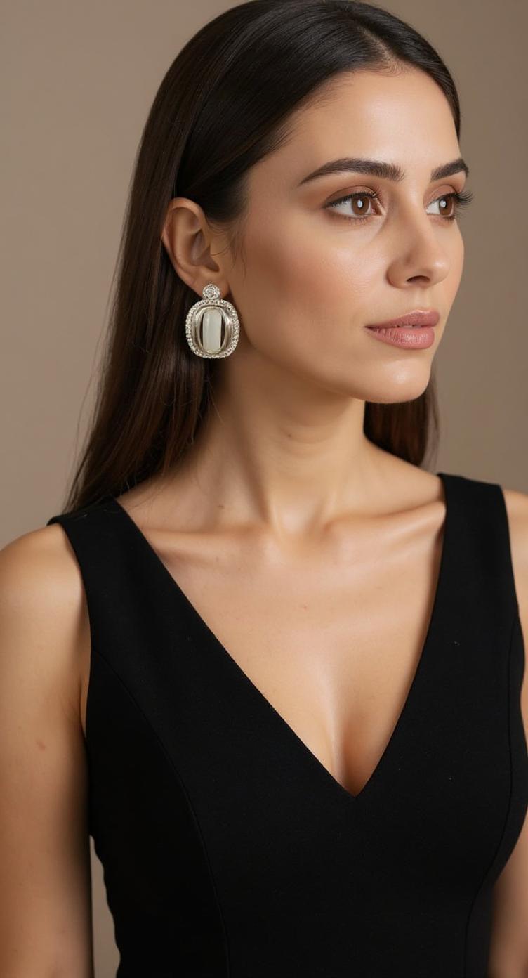 Silver Moonstone Earrings