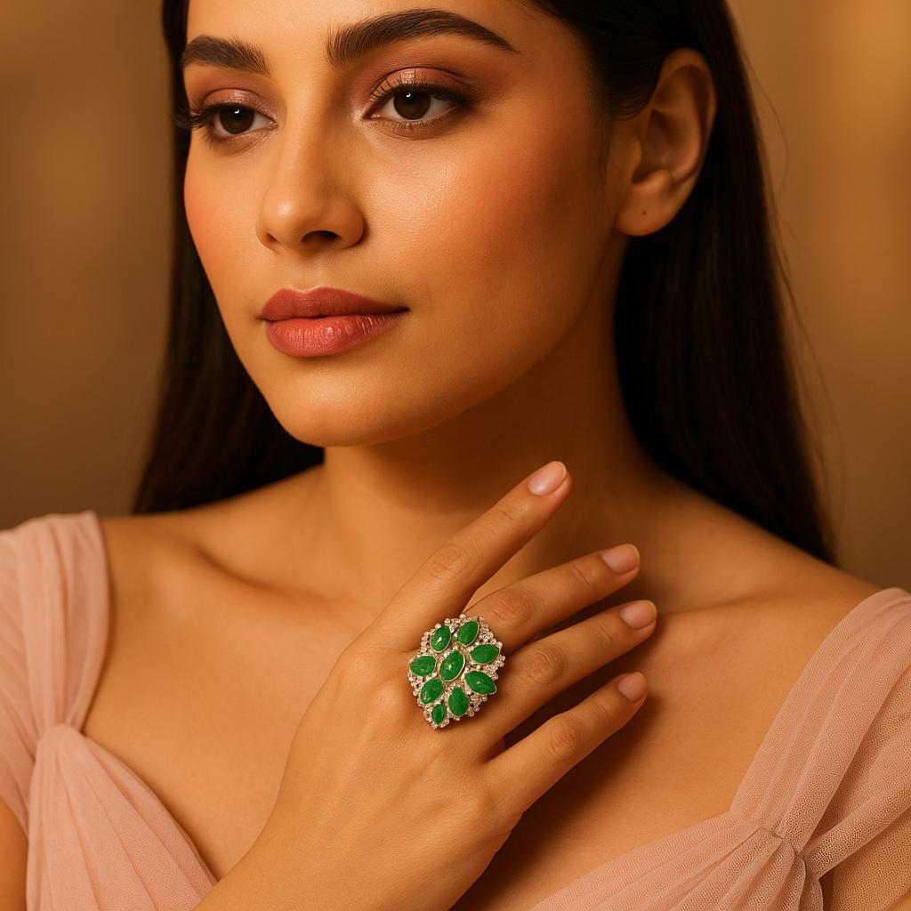 Silver Zarkan Stone Ring