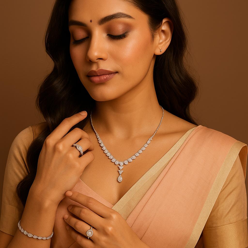 Silver Necklace Set