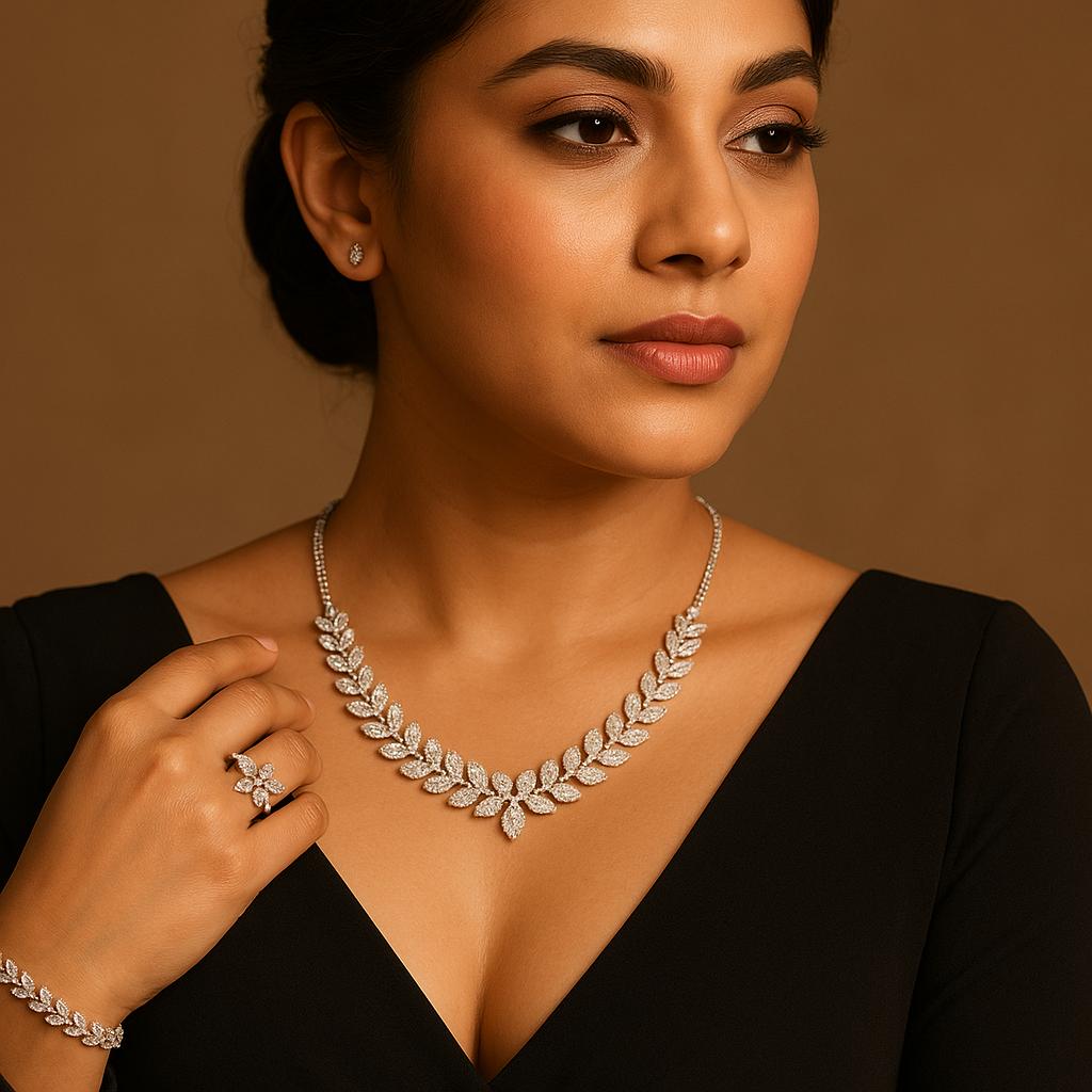 Elegant Silver Jewelry Set - Image 2