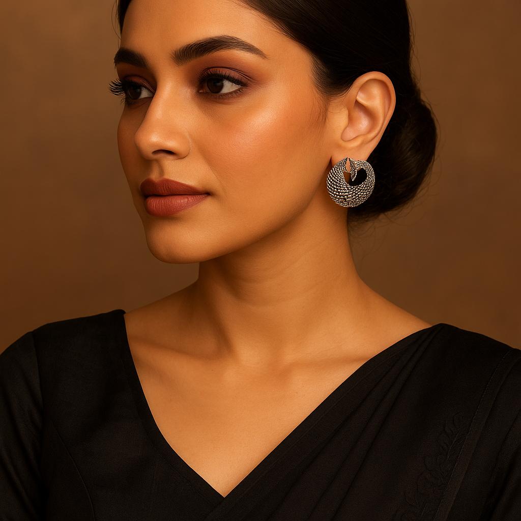 Silver Peacock Bliss Earrings