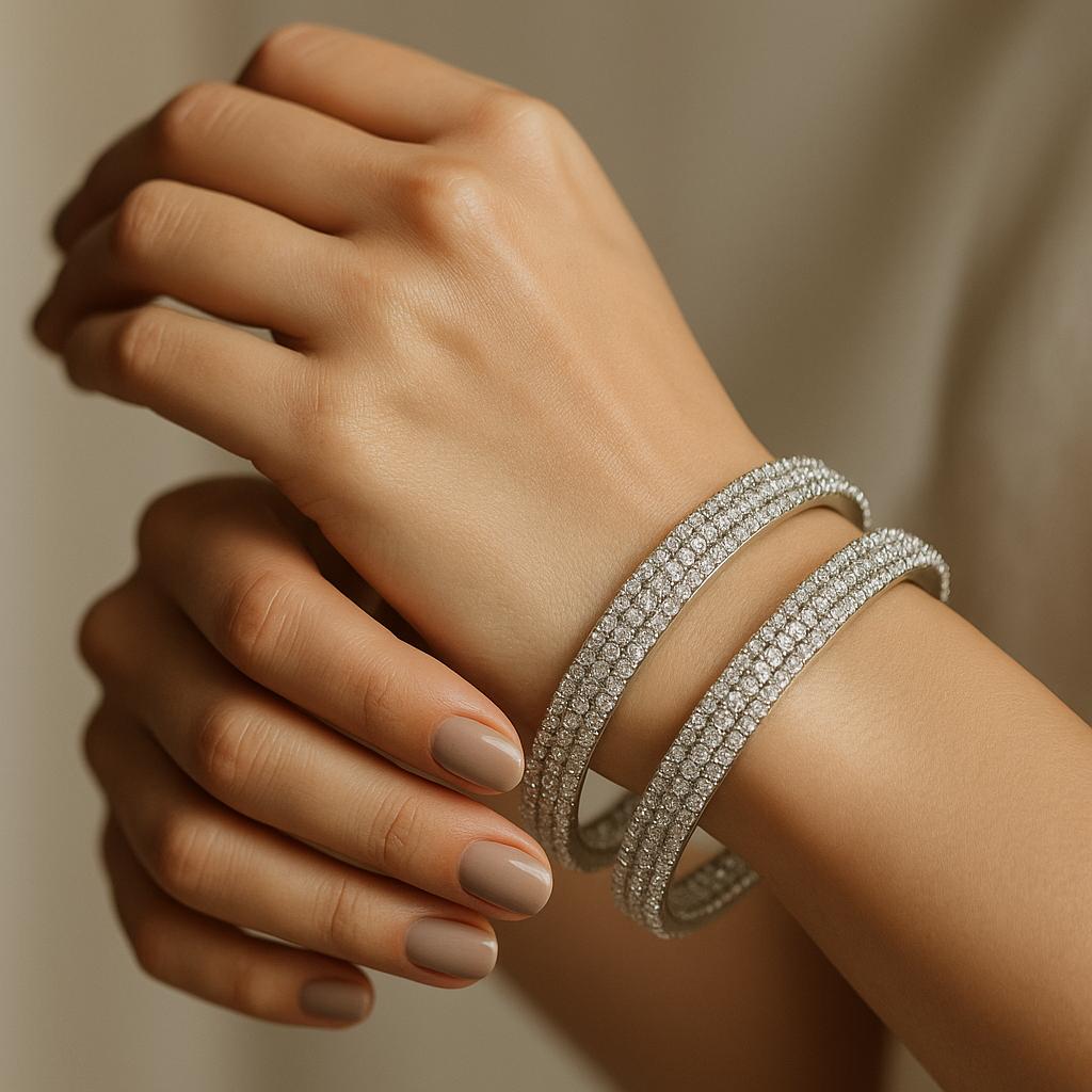 Silver Zarkan Luxury Bangles