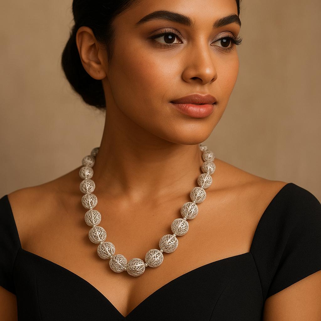 Antique Oxidised Silver Necklace
