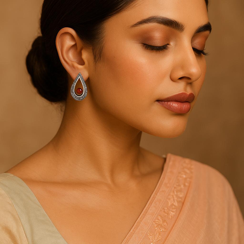 Moonga Pearl Silver Earring