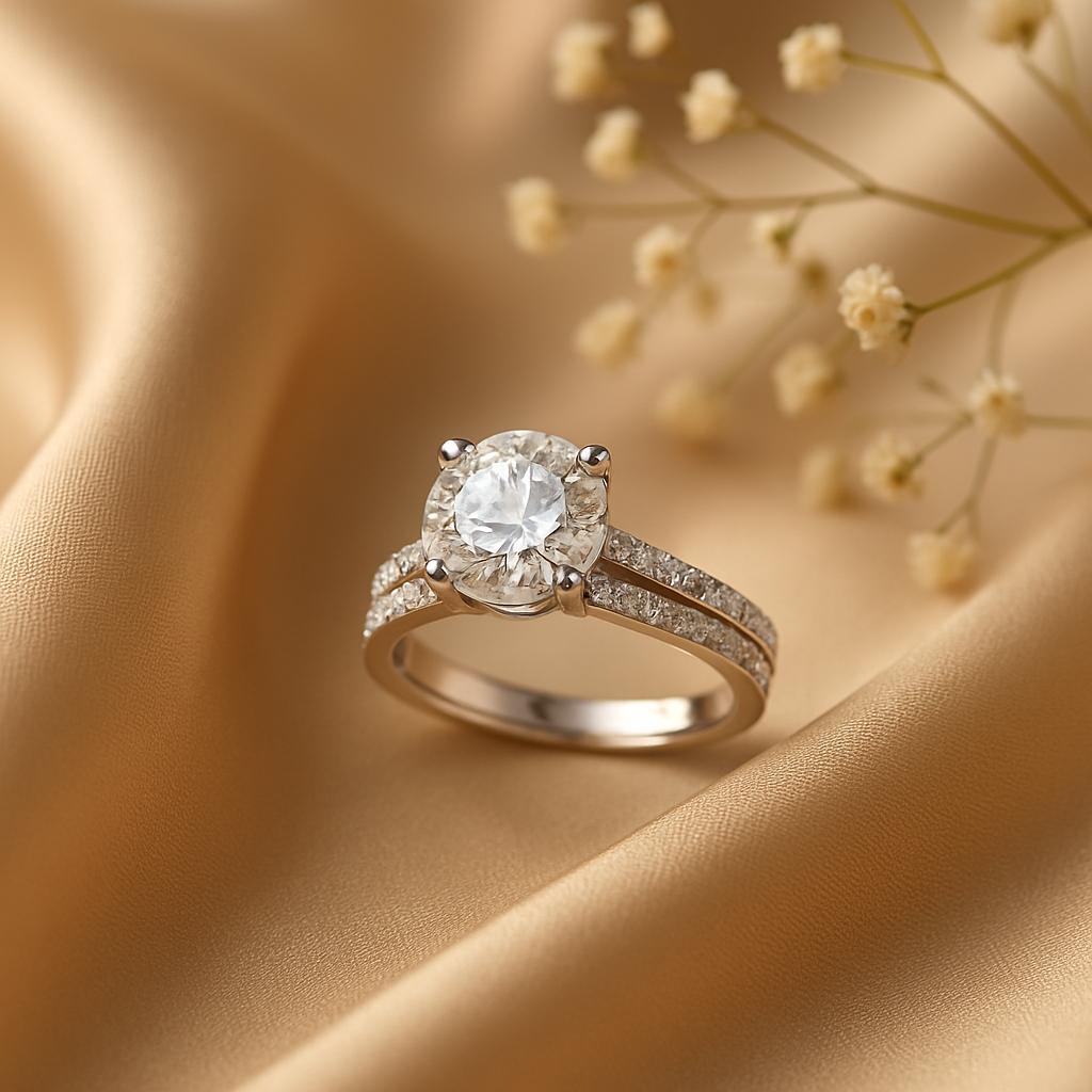 Silver Zarkan American Diamond Round Ring