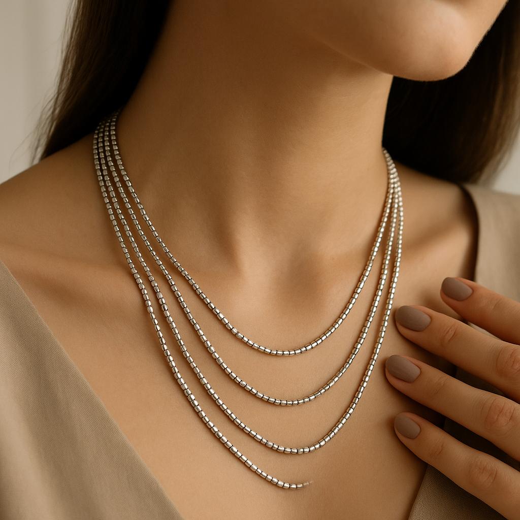 Multi-Layered Silver Necklace