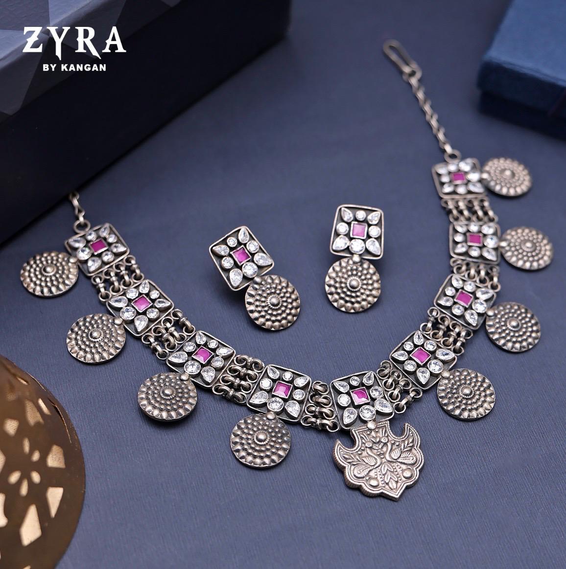 Silver Necklace With Ruby Stones - Image 2