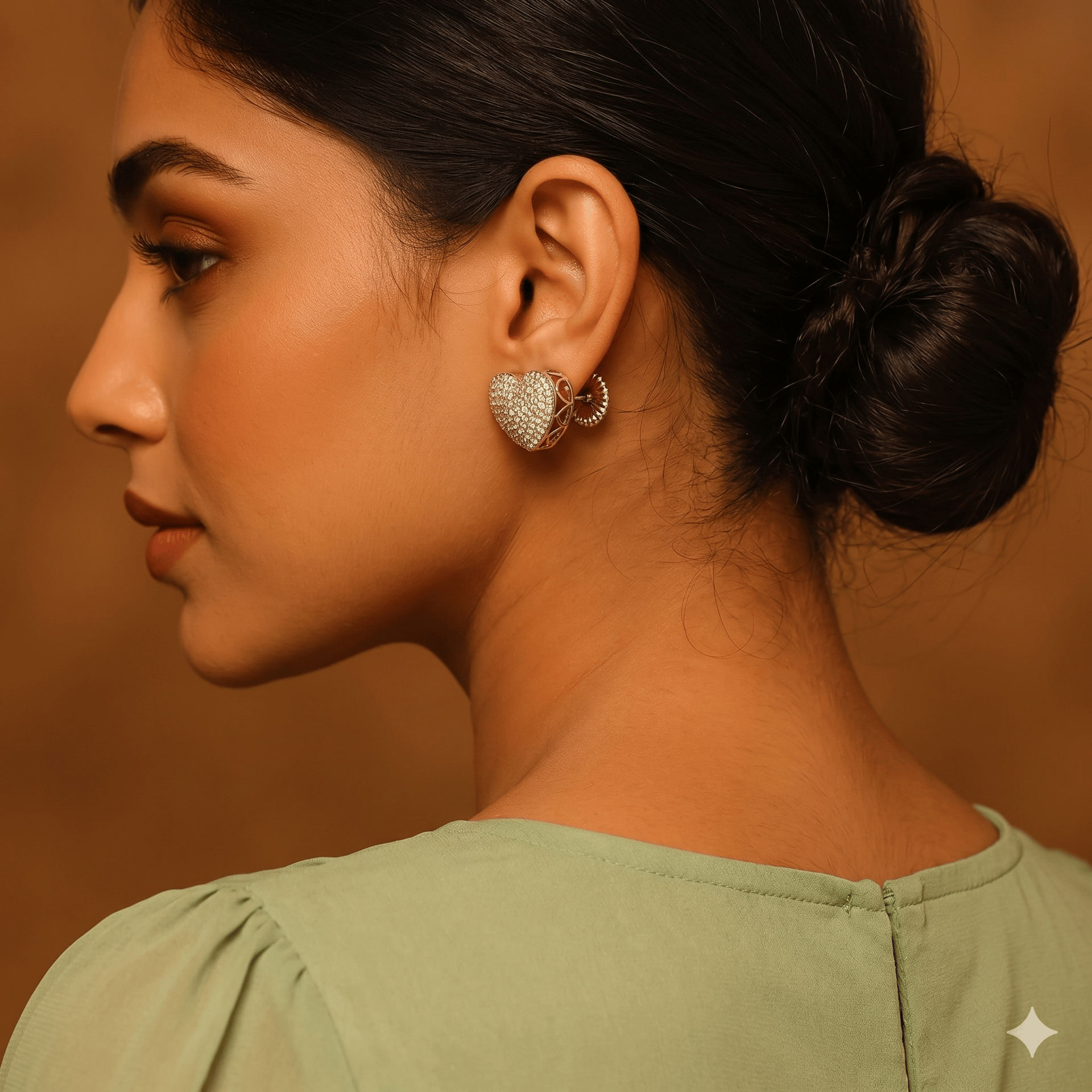 Silver Heart Zarkan Earrings - Image 3