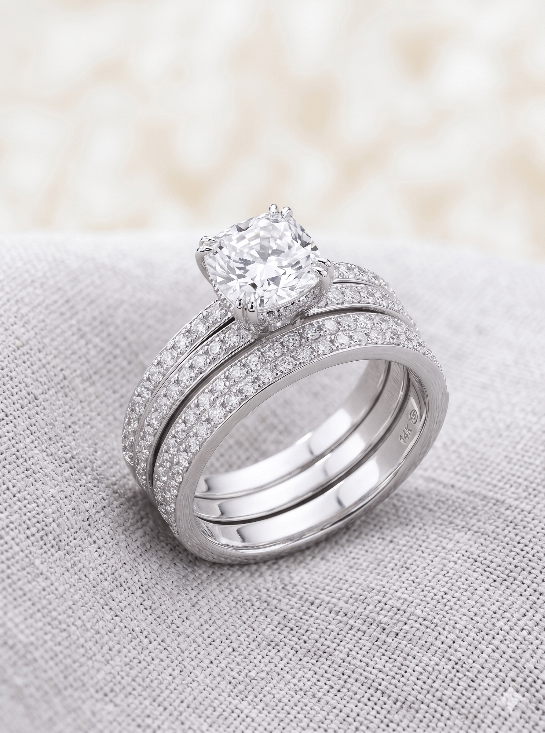Silver Luxury Zarkan American Diamond Ring - Image 2
