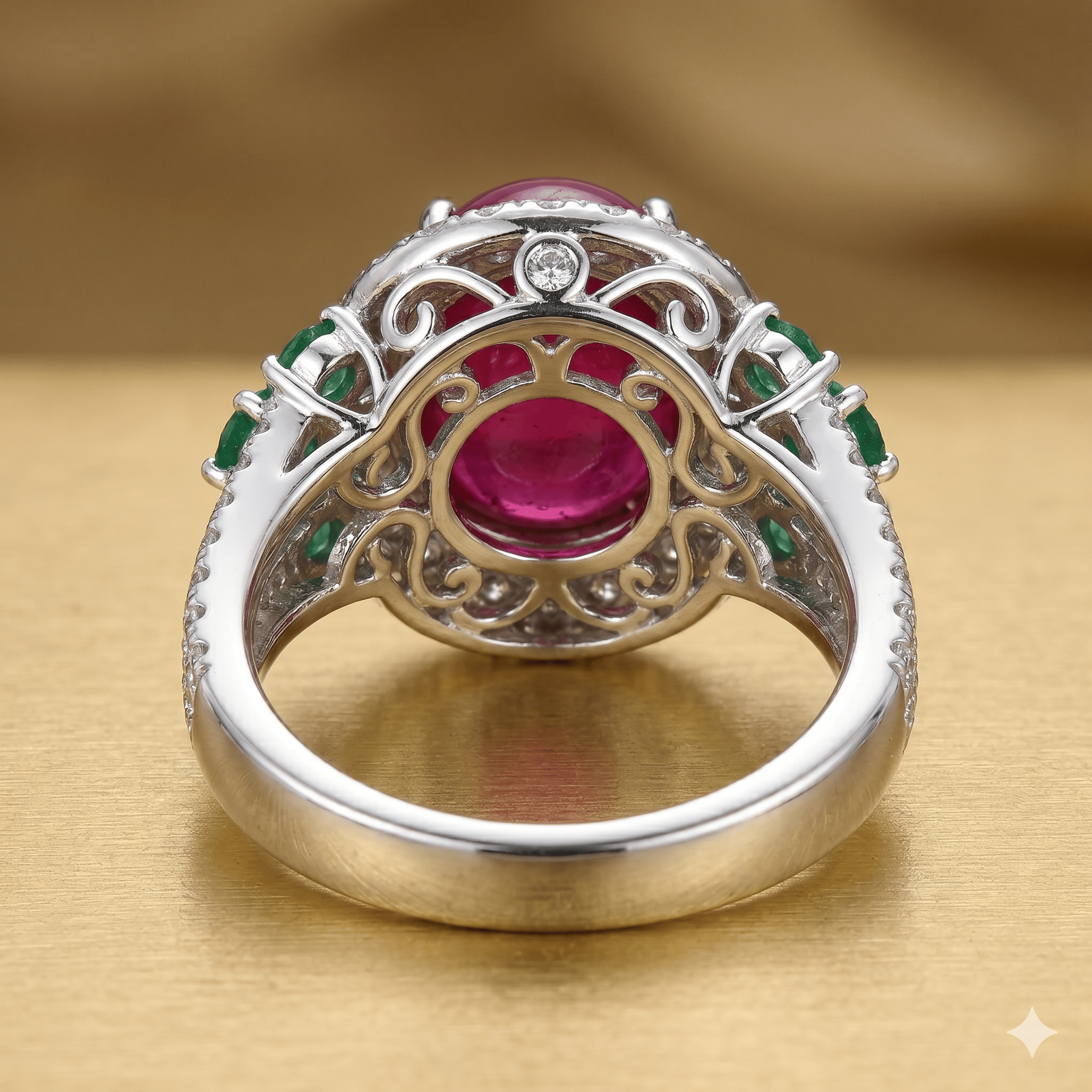 Silver Multicolored Stone Ring - Image 3