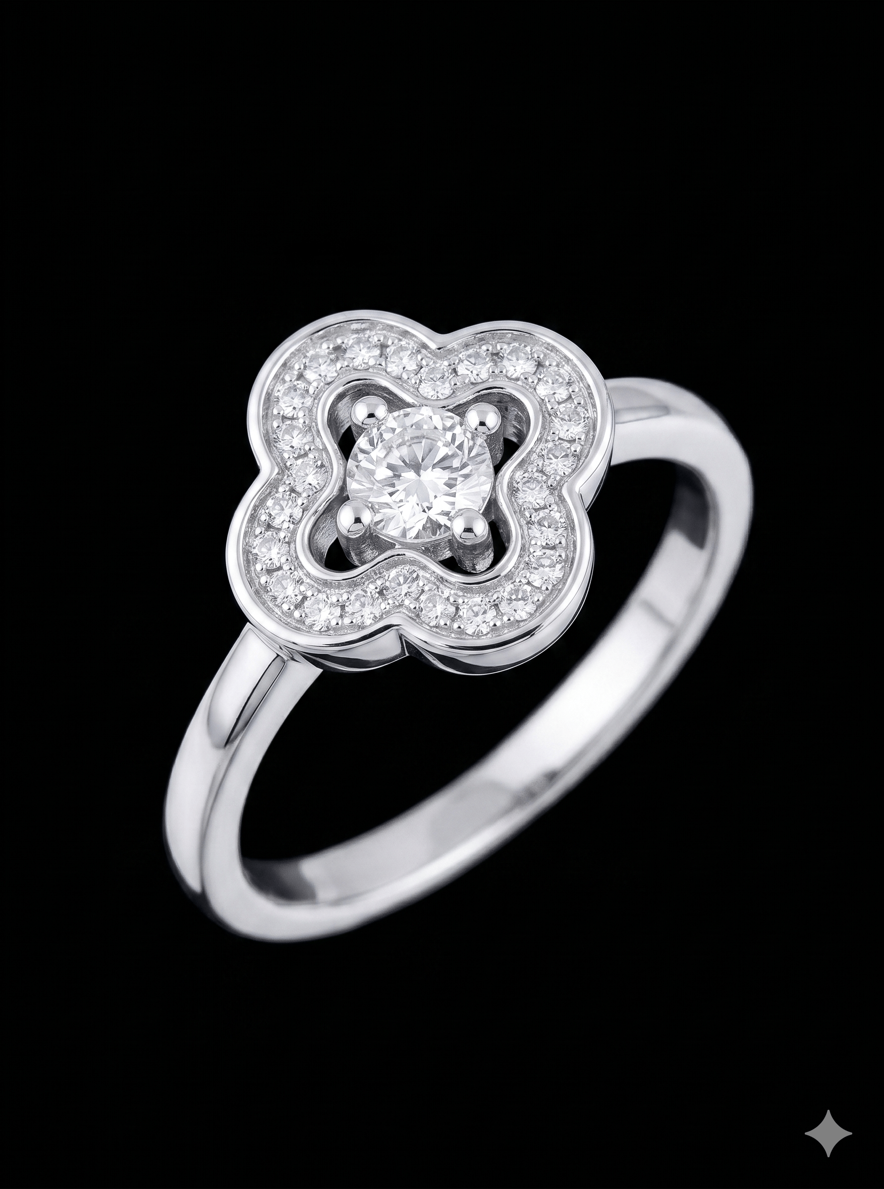 Silver Round Zarkan Stone Solitaire Ring - Image 3