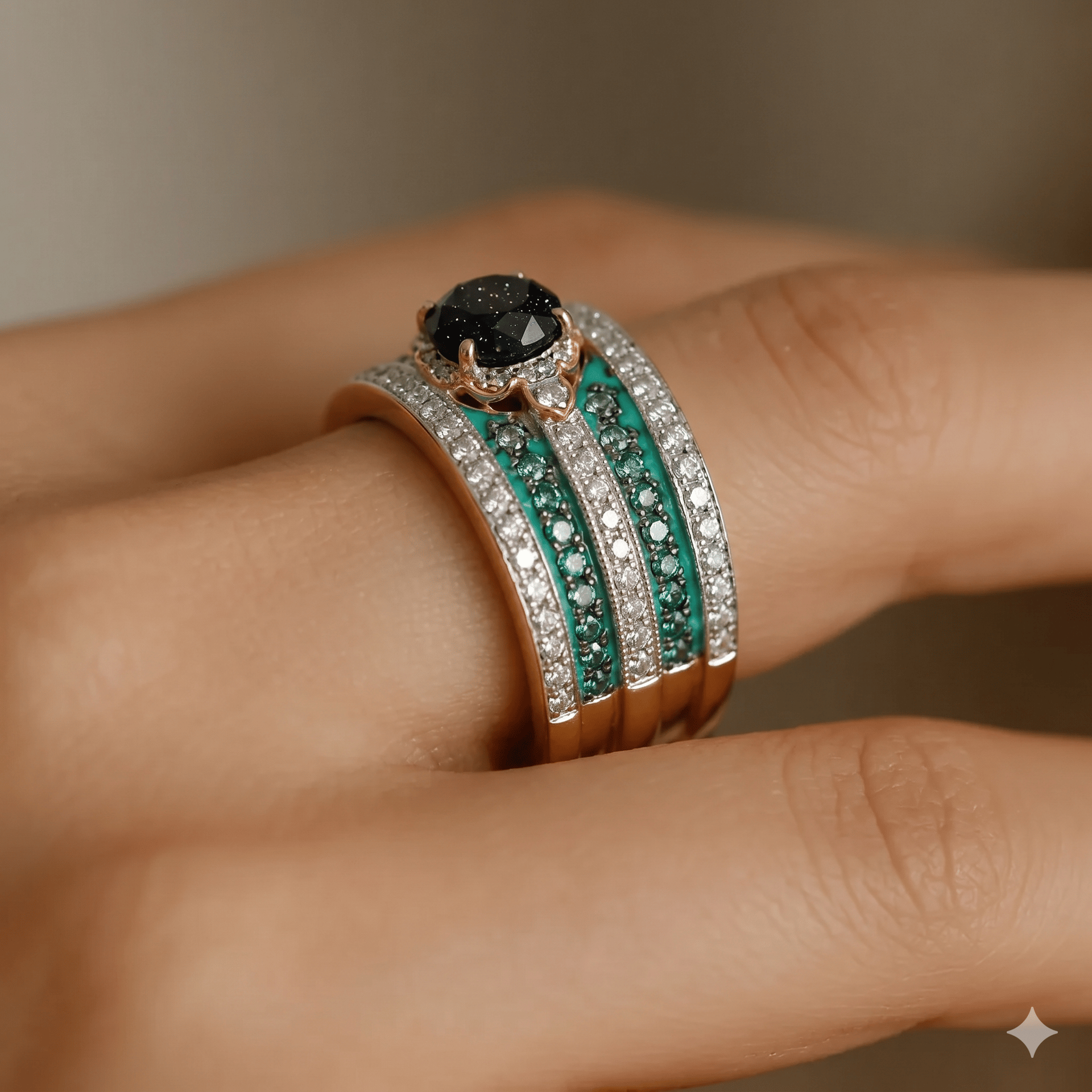 Silver Vintage Boho Style Eternity Band Ring - Image 3