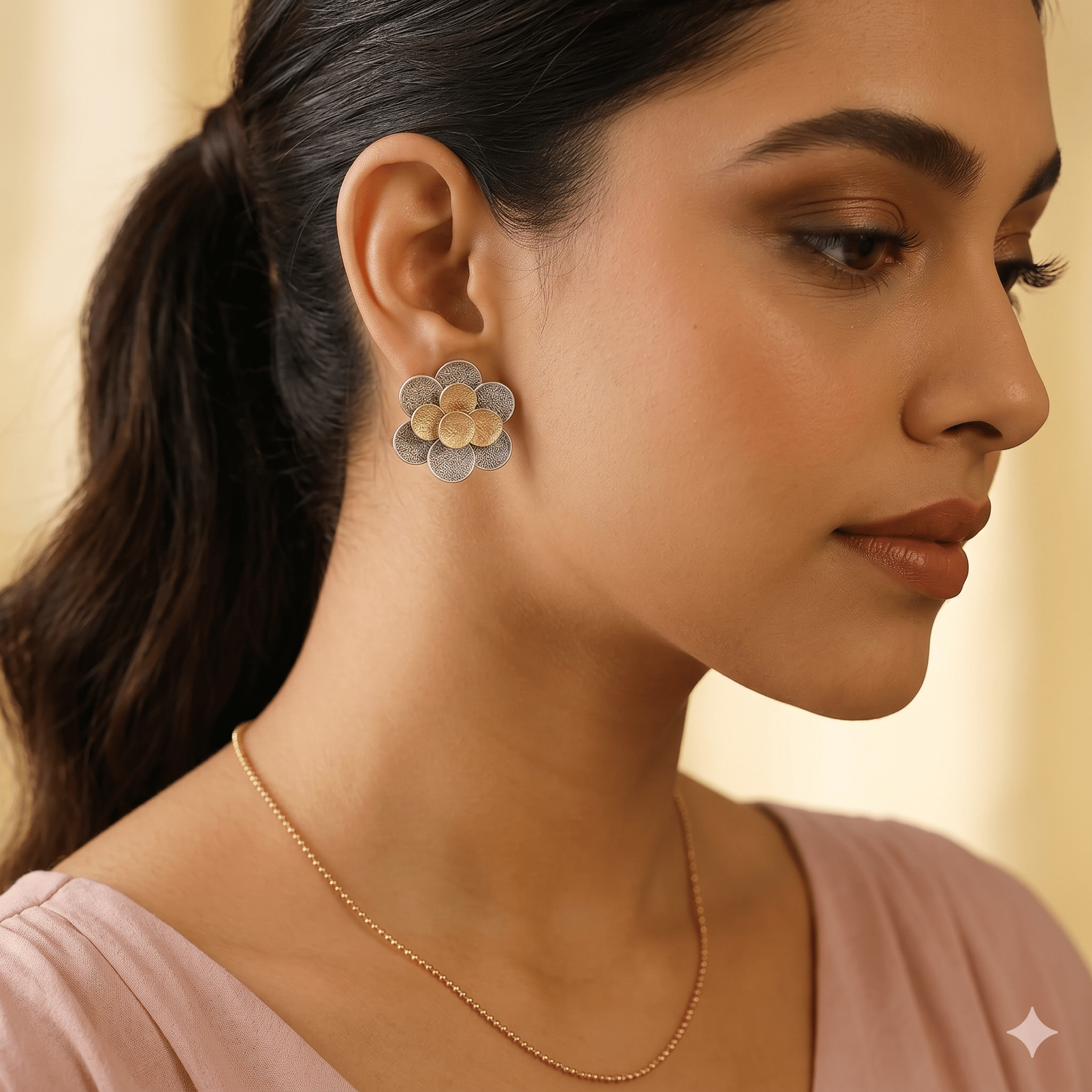 Two-Tone Boho Earrings - Image 2