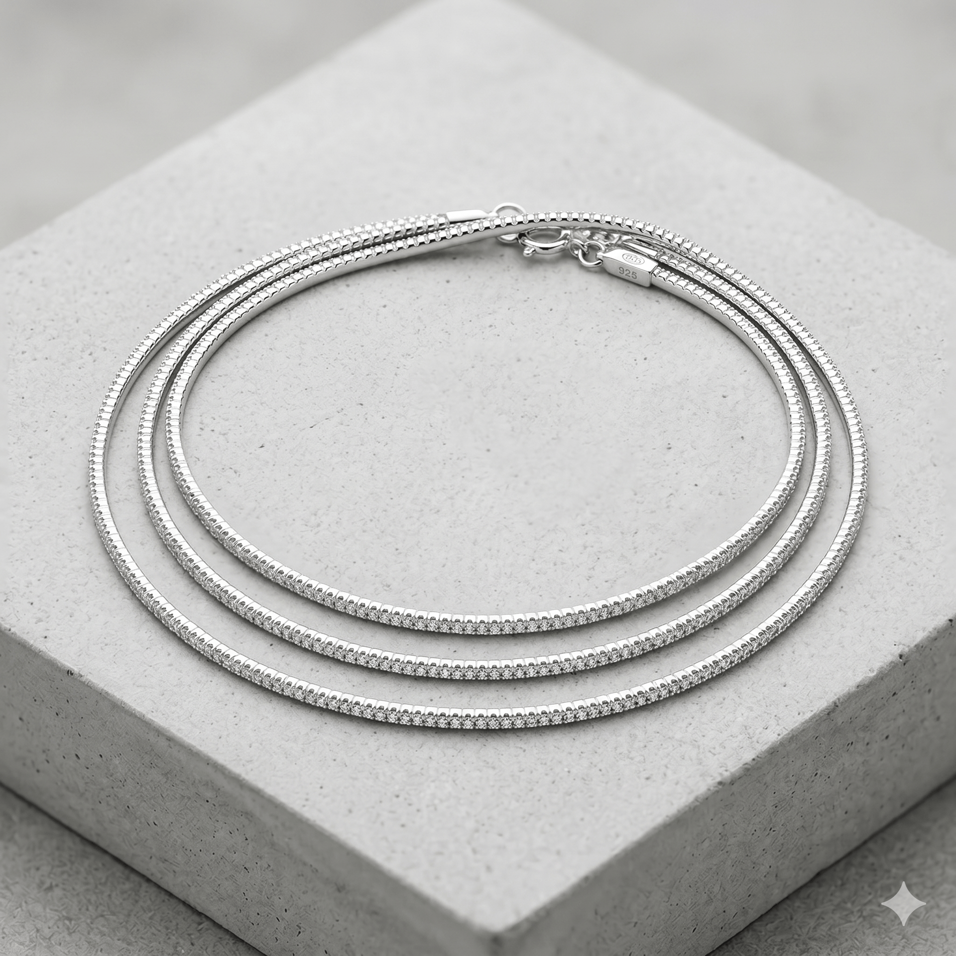Two-Tone Boho Silver Anklets - Image 3